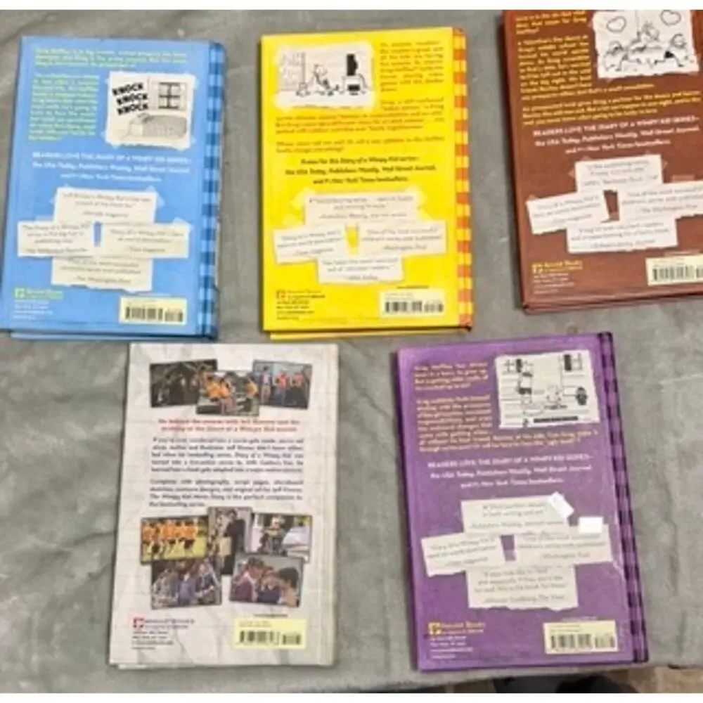 Diary of a Wimpy Kid Jeff Kinney 5 Book Hardcover Bundle Set